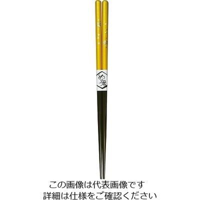丸十 塗分箸 花きらり 22.5 金 13Q02G 1個 64-2537-80（直送品）