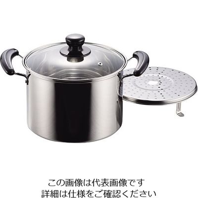 パール金属 NEWだんらん ステンレス製ガラス蓋付兼用鍋 22cm H-5872 1個 63-7316-25（直送品）