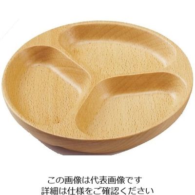 丸十 ブナ 丸プレート 3ツ仕切り 12 V-106 1個 64-2535-87（直送品）