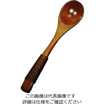 丸十 糸巻きコーヒースプーン 茶 WS-207T 1個 64-2538-57（直送品）