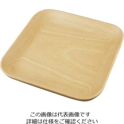 丸十 コーヒーソーサー ブナ 角 V-055-1 1個 64-2540-11（直送品）