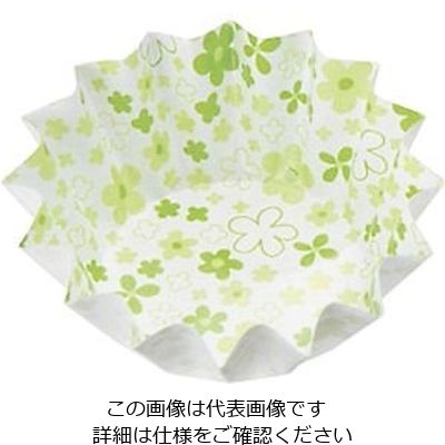 アヅミ産業 紙カップココケース ひまわり 小 小花柄 グリーン(500枚入) 64-4201-36 1枚(500枚)（直送品）