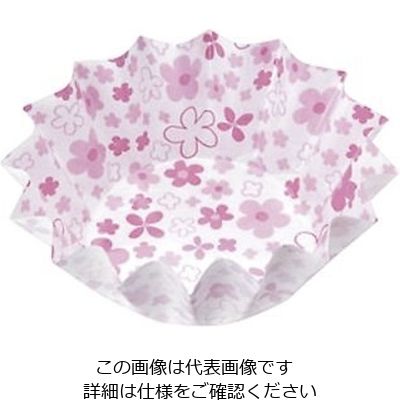 アヅミ産業 紙カップココケース ひまわり 小 小花柄 ピンク(500枚入) 64-4201-37 1枚(500枚)（直送品）