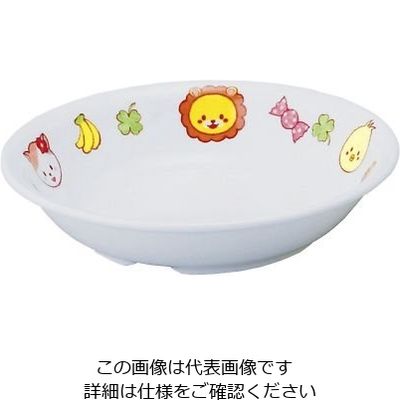 アヅミ産業 メラミンお子様食器 「みんなともだち。」 深皿 YME-1 1個 64-4205-67（直送品）