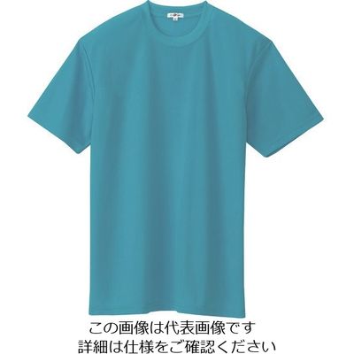アイトス 吸汗速乾(クールコンフォート)半袖Tシャツ(ポケット無し)(男女兼用) ターコイズ LL 10574-027-LL 1着（直送品）