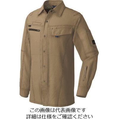 アイトス 長袖シャツ(男女兼用) カーキ L 30435-025-L 1着 144-5863（直送品）