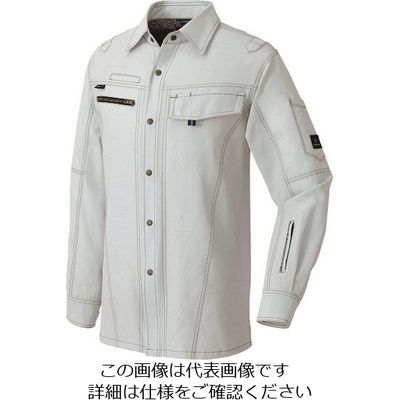 アイトス 長袖シャツ(男女兼用) ライトグレー SS 30435-004-SS 1着 145-0588（直送品）