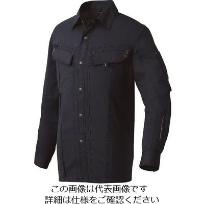 アイトス 長袖シャツ(男女兼用) ディープネイビー M 30535-018-M 1着 144-1162（直送品）