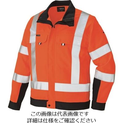 アイトス 長袖ブルゾン(男女兼用) ハイパーオレンジ×ネイビー L 2730-093-L 1着 144-8460（直送品）