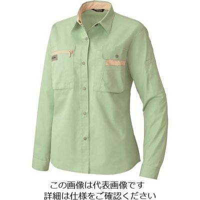 アイトス レディース長袖シャツ(薄地) グリーン×ライトベージュ 7 5329-015-7 1着 143-9373（直送品）