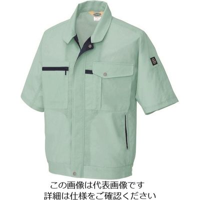 アイトス 半袖ブルゾン(男女兼用) アースグリーン 6L 5361-005-6L 1着 143-4358（直送品）