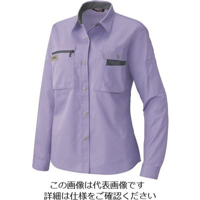 アイトス レディース長袖シャツ(薄地) ミストバイオレット×ネイビー 13 5329-076-13 1着 143-9390（直送品）