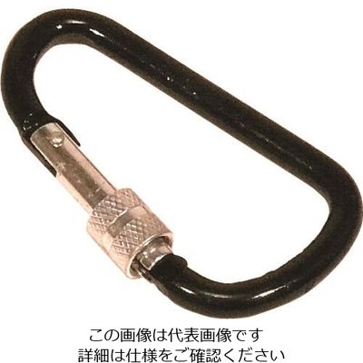 基陽 KH アルミ合金カラビナD環ロック付 黒 85A-3 1個 127-1219（直送品）