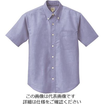 アイトス 半袖T/Cオックスボタンダウンシャツ(男女兼用) サックス M 7823-007-M 1着 144-2648（直送品）