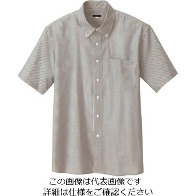 アイトス メンズ半袖オックスボタンダウンシャツ グレーストライプ 4L 7872-104-4L 1着 143-7870（直送品）