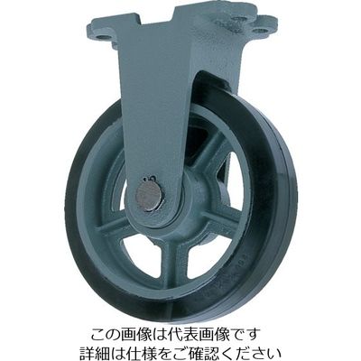 ヨドノ 鋳物重荷重用ゴム車輪固定車付き HB―k300X100 1個 132-1949（直送品）