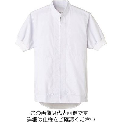 サーヴォ サンペックス スタンドジャンバー半袖 白 FA-2702-L 1着 203-8720（直送品）