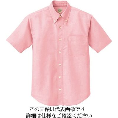 アイトス 半袖T/Cオックスボタンダウンシャツ(男女兼用) ピンク LL 7823-060-LL 1着 144-7328（直送品）