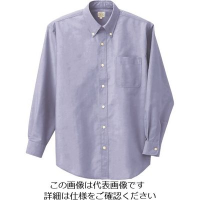 アイトス 長袖T/Cオックスボタンダウンシャツ(男女兼用) サックス 5L 7822-007-5L 1着 144-5796（直送品）