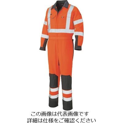 アイトス ツナギ(男女兼用) ハイパーオレンジ×ネイビー 6L 2752-093-6L 1着 143-5083（直送品）