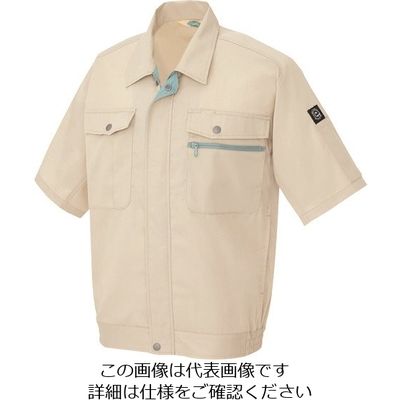 アイトス 半袖ブルゾン(男女兼用) ベージュ 6L 5371-002-6L 1着 143-1176（直送品）