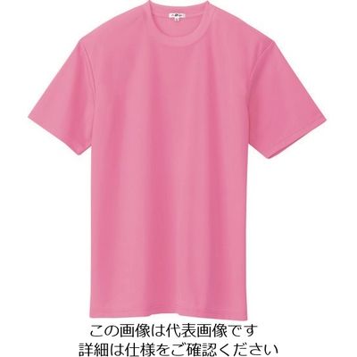アイトス 吸汗速乾(クールコンフォート)半袖Tシャツ(ポケット無し)(男女兼用) ピンク 5L 10574-060-5L 1着（直送品）