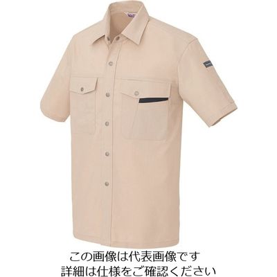 アイトス 半袖シャツ(男女兼用) ベージュ M 966-002-M 1着 145-3410（直送品）