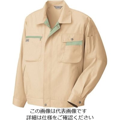 アイトス 長袖サマーブルゾン ライトベージュ×グリーン 4L 5320-002-4L 1着 143-4365（直送品）