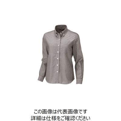 アイトス レディース長袖オックスボタンダウンシャツ グレーストライプ 4L 7871-104-4L 1着 143-4724（直送品）