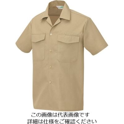 アイトス 7650半袖シャツ(男女兼用) カーキ LL 561-002-LL 1着 142-9785（直送品）