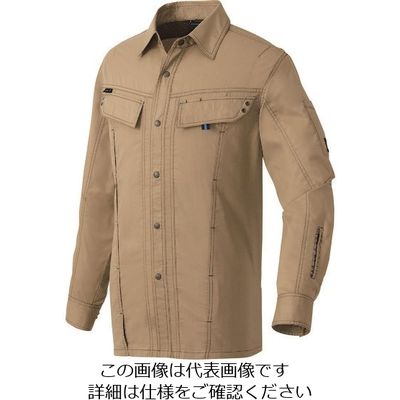 アイトス 長袖シャツ(男女兼用) カーキ 4L 30535-025-4L 1着 144-5851（直送品）