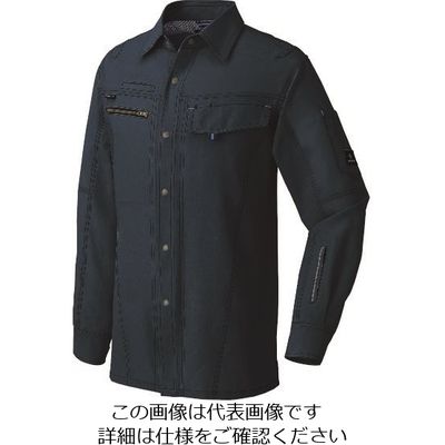 アイトス 長袖シャツ(男女兼用) ディープネイビー S 30435-018-S 1着 144-5835（直送品）