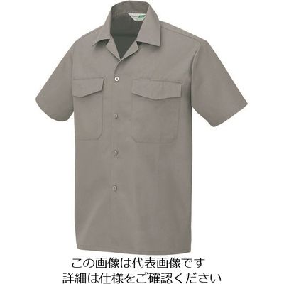 アイトス 7650半袖シャツ(男女兼用) グレー L 561-004-L 1着 145-1913（直送品）