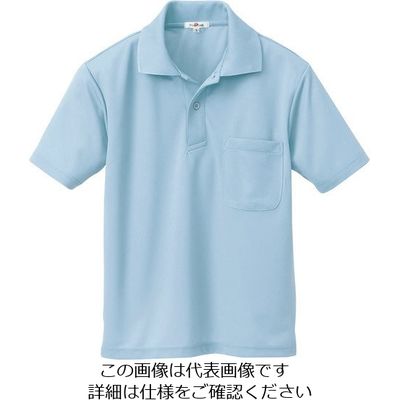 アイトス 吸汗速乾(クールコンフォート)半袖ポロシャツ(男女兼用) サックス 3L 10579-007-3L 1着 142-9965（直送品）