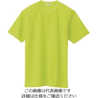 アイトス 吸汗速乾(クールコンフォート)半袖Tシャツ(ポケット無し)(男女兼用) ライム LL 10574-016-LL 1着（直送品）