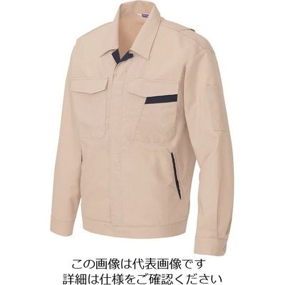 アイトス 長袖サマージャンパー(男女兼用) ベージュ×ネイビー 6L 961-002-6L 1着 144-6874（直送品）