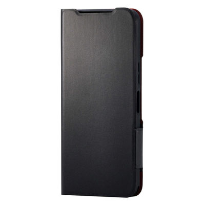 Basio active3 ケース レザー 手帳型 マグネット 薄型 ブラック PM-K251PLFUBK エレコム 1個（直送品）