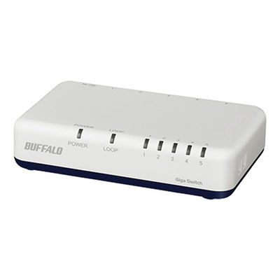 バッファロー  Ｇｉｇａ５ポート　スイッチングハブ　電源外付け　プラスチック筐体　マグネットなし LSW7-GT-5EPL/WH（直送品）