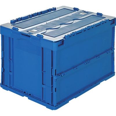 トラスコ中山 TRUSCO オリコン 折りたたみコンテナ50L スライドロックフタ付 ダークブルー CR-SC50N2-DB 1個（直送品）