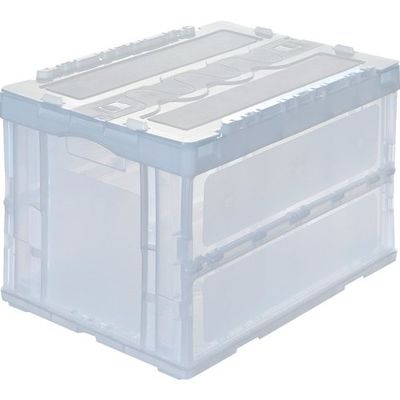 トラスコ中山 TRUSCO オリコン 折りたたみコンテナ50L スライドロックフタ付 透明 CR-SC50N2-TM 1個 654-9631（直送品）