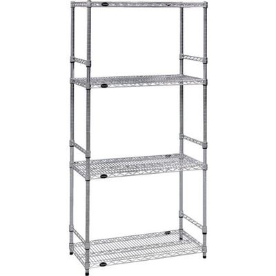 トラスコ中山 TRUSCO スチール製メッシュラック W1205XD305XH1838 4段 サイドバー付 TMESDB6434 1台（直送品）