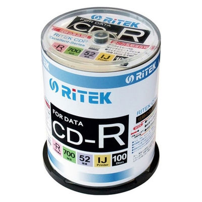 RiTEK データ用CD-R 100枚 CD-R700WPX100CK C 1パック（直送品）