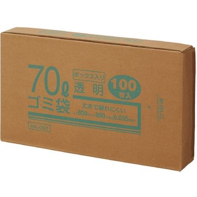 クラフトマン 70Lゴミ袋 透明 ボックス入 100枚　1箱（直送品）