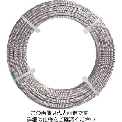 日興製綱 ニッコウ カットワイヤーメッキ無し ワイヤ径6mm 全長50m 使用荷重290kg CWB650H 1セット(4巻)（直送品）