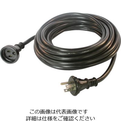 正和電工 3芯タイプ防雨型延長コード10m黒 WPE-10BK 1本 850-1044（直送品）