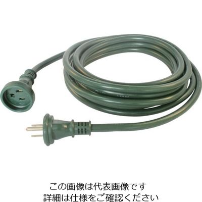 正和電工 3芯タイプ防雨型延長コード5m深緑 WPE-5DG 1セット(20本) 850-1047（直送品）