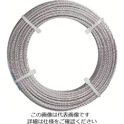 日興製綱 ニッコウ カットワイヤーメッキ無し 全長50m ワイヤ径9mm 使用荷重540kg CW950N 1セット(10巻)（直送品）