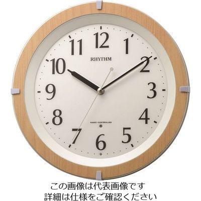 リズム RHYTHM 電波 壁掛け時計 暗所自動点灯機能付き 連続秒針 白 φ317x53 8MY561SR03 1個 228-5264（直送品）