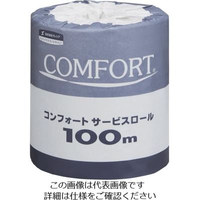 日本製紙クレシア クレシア トイレットペーパー コンフォートサービスロール100m 11200 1ケース(80巻) 868-4192（直送品）