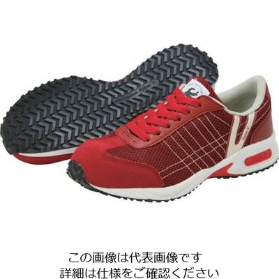 日進ゴム 日進 耐滑樹脂先芯入りスニーカー ワイン 26.5cm V2000WIN-26.5 1足 134-1431（直送品）